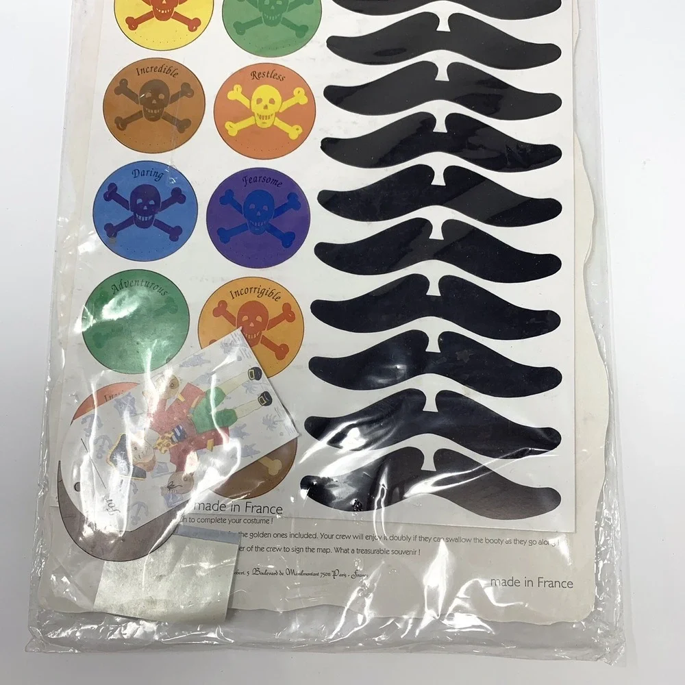 Vintage Treasure Hunt Pirate Party Game Mustaches Hats FUN - Made In France